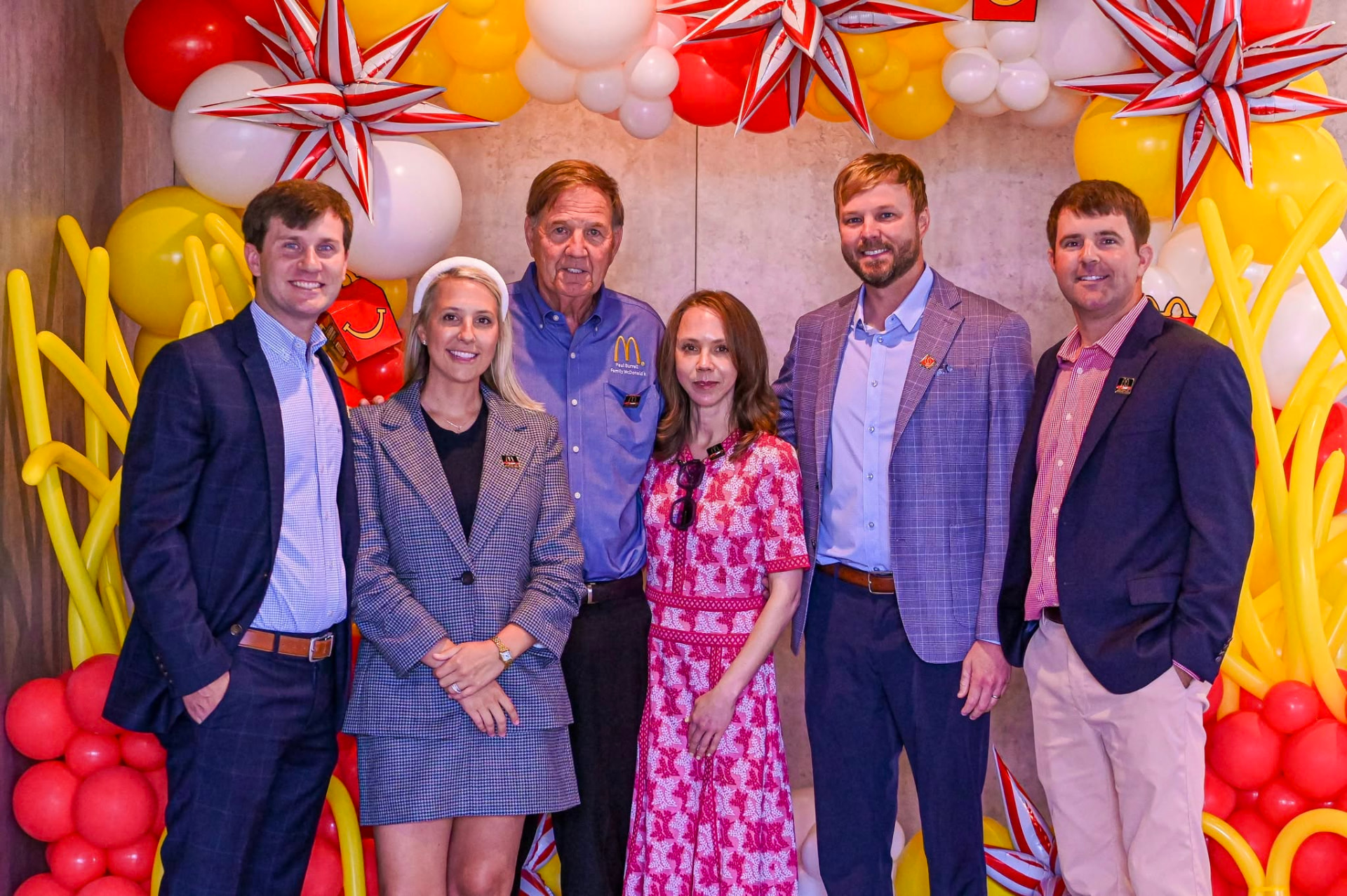 The Burrell family owner/operators together at a McDonald's celebration